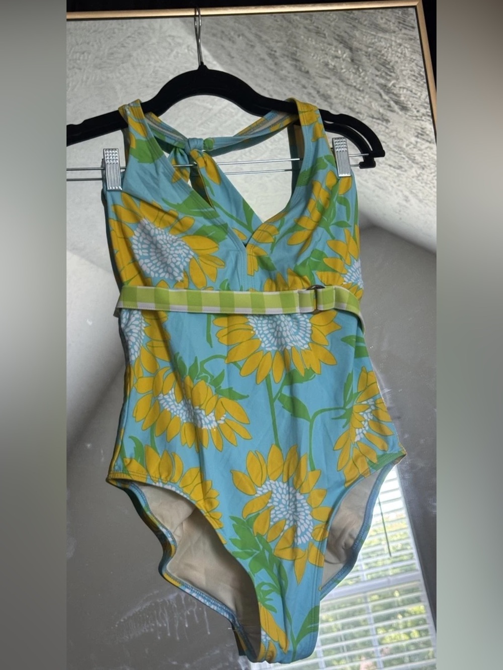 Lilly Pulitzer Blue & Yellow Sunflower One-Piece Swimsuit